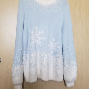 Snowflake eyelash sweater